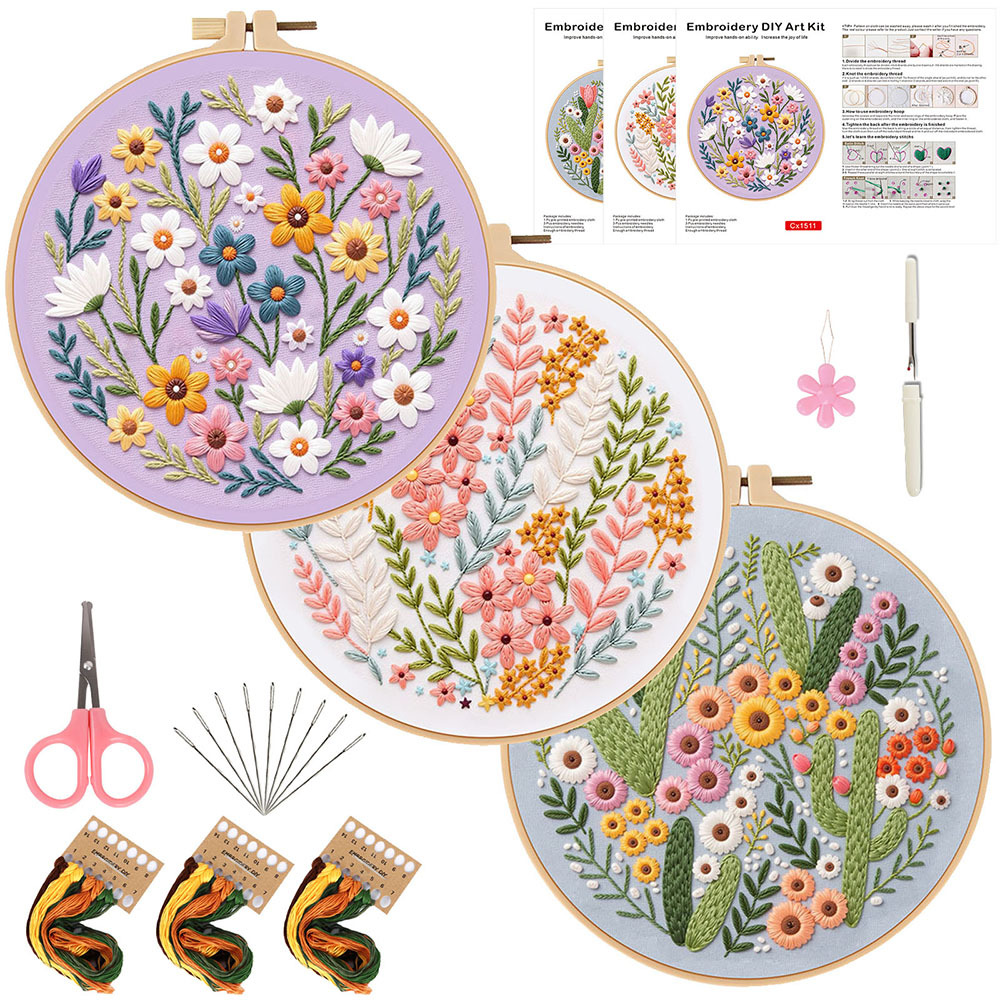 Embroidery Guide Paper - Kit Ricamo Fai da Te Floreale