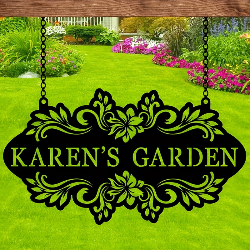 Embroidery Garden - Insegna Artistica in Metallo Personalizzata con
