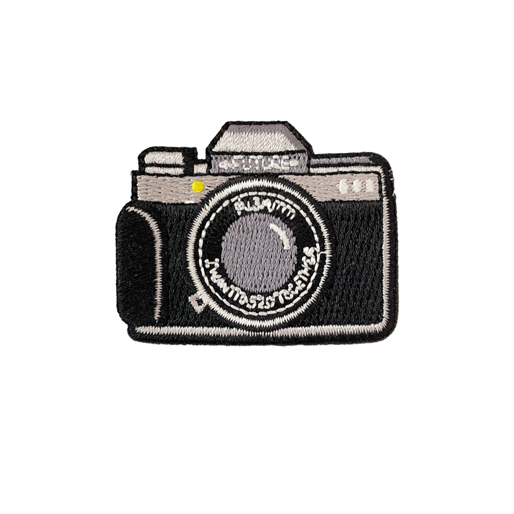 Embroidery Fonts - 1 pezzo nero fotocamera ricamo toppe
