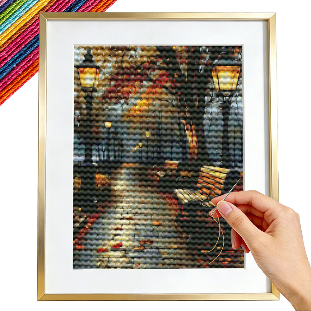 Embroidery Guide Paper - Kit Ricamo 11CT Paesaggio Urbano, Set