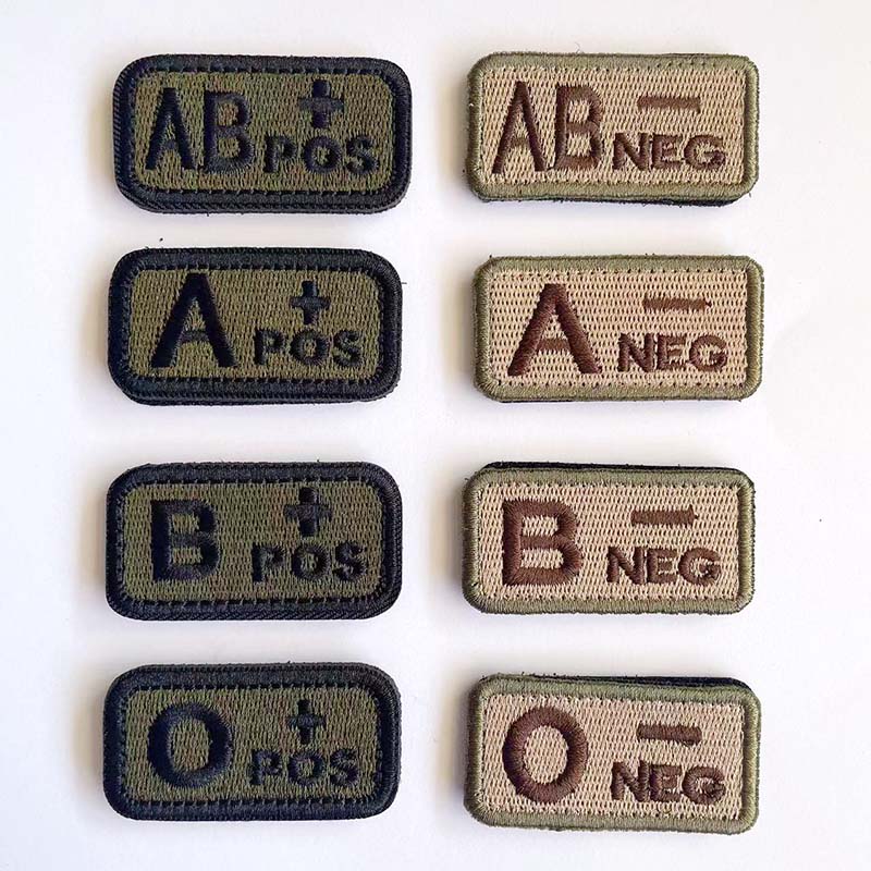 Embroidery Fonts - 2.5*5 CM, AB O POS-NEG Distintivi