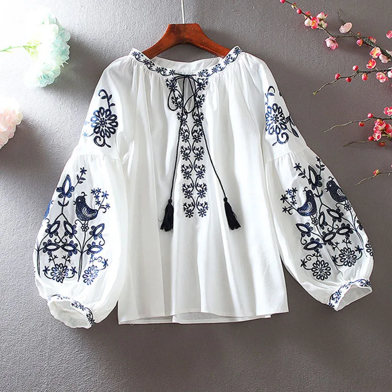 Embroidery Blouse - Camicetta da donna retrò 2026, stile