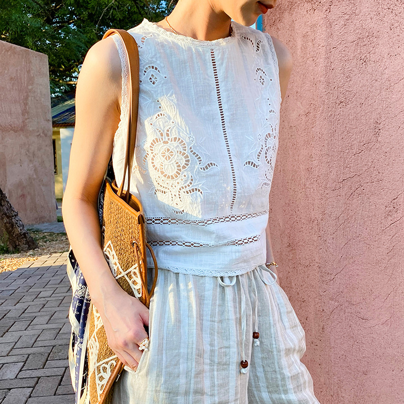 Top Senza Maniche in Cotone Bi - Embroidery Blouse recensione e prezzo