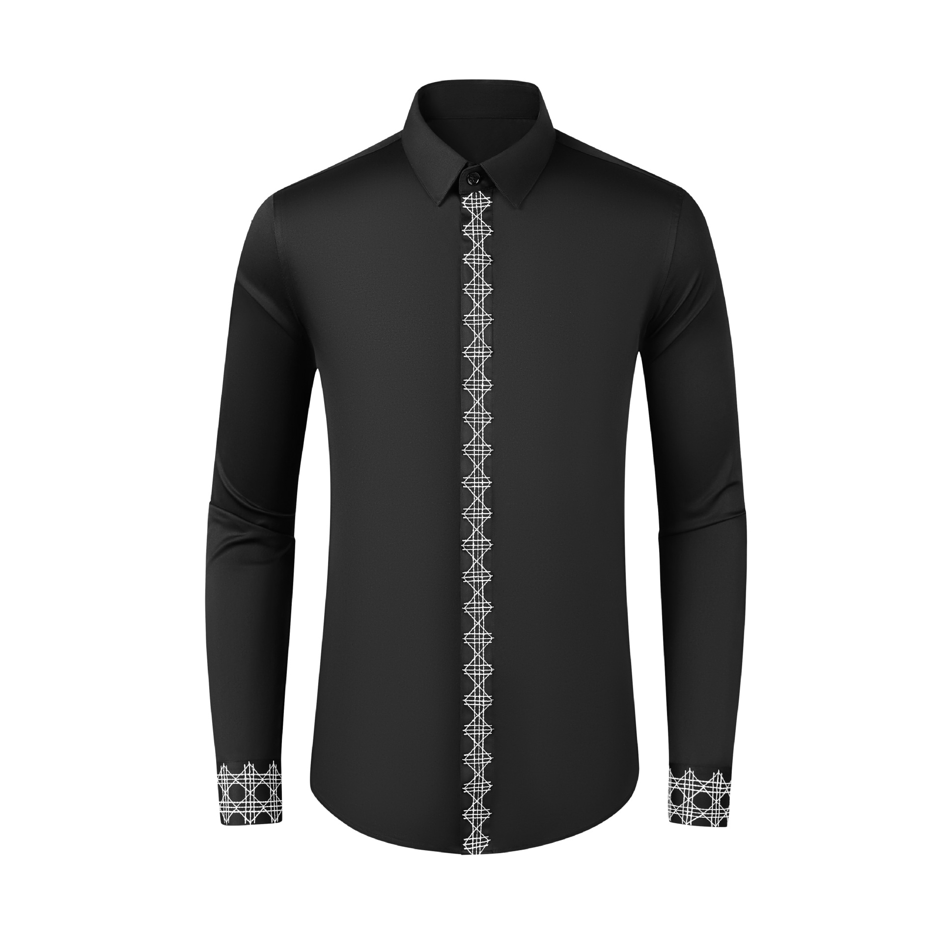Autunno e inverno nuovo prodot - Embroidery On Black Shirt recensione e prezzo