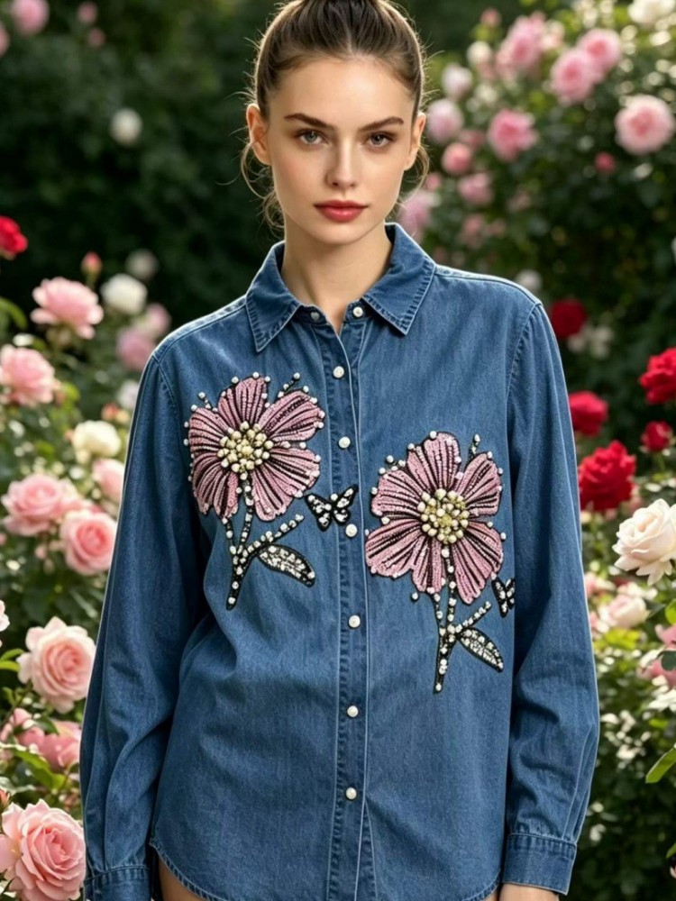 Camicette in Denim Ricamate pe - Embroidery Blouse recensione e prezzo